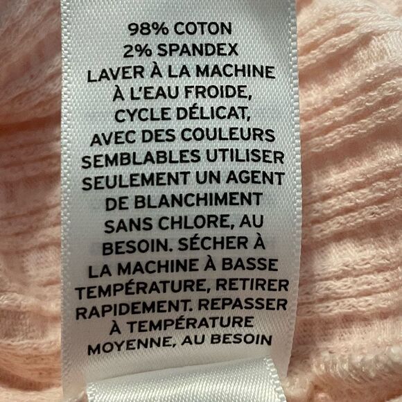 Abound Sweetheart Neck Top Pink Ribbed Knit Cotton Puff Short Sleeve 3X - Picture 8 of 9